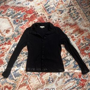 Z Supply Black Ribbed Knit Top y2k